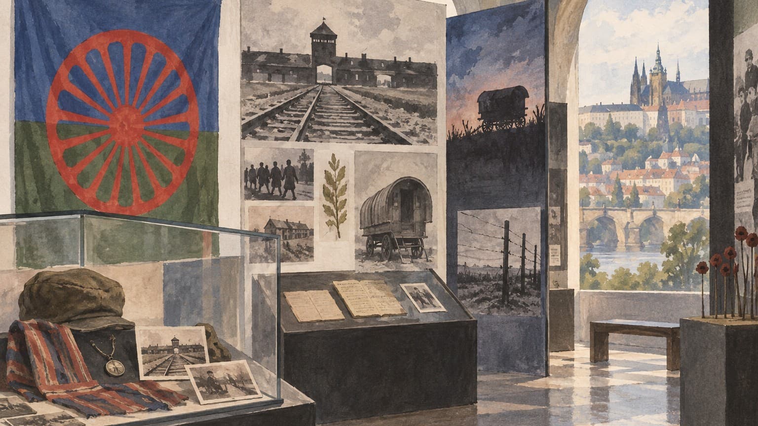 Illustration: Roma resistance exhibition Prague museum