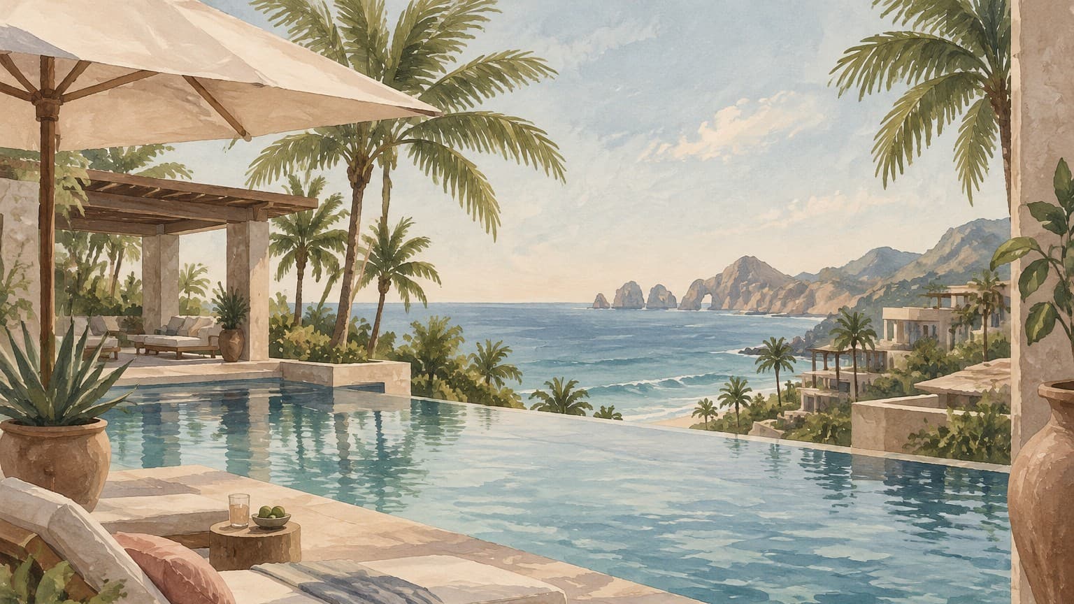 Illustration: new Hyatt all-inclusive resort pool